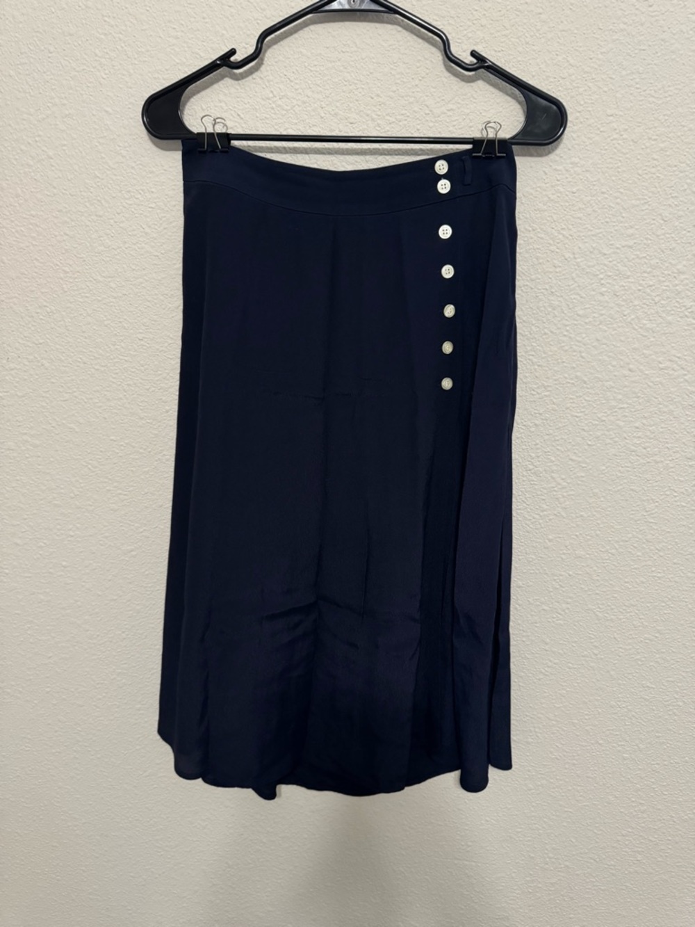 Talbots Navy A-Line Skirt with Buttons